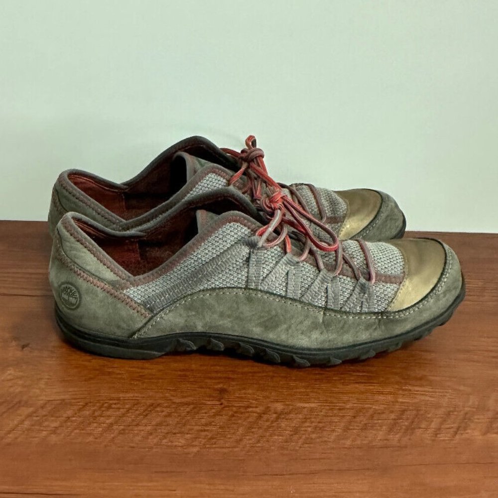 Timberland Women’s Gray Leather‎ Lace Up Sneakers Sz 10